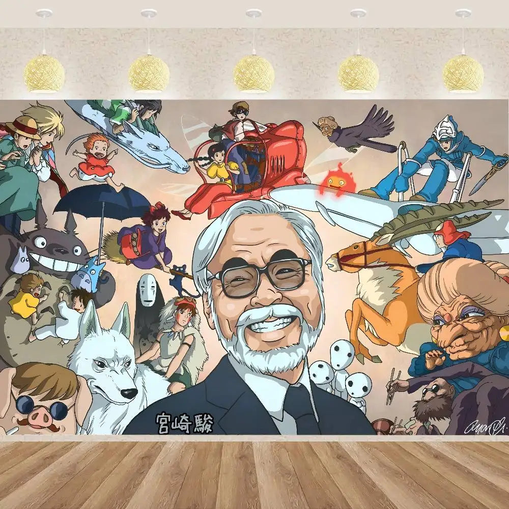 M-Miyazakis Characters Theme Party Backdrop Cloth For Girls Birthday Decorations Background For Photoshoot