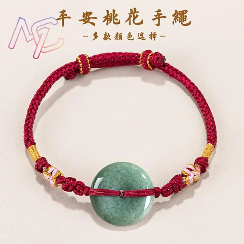 Green Myanmar Jadeite Donut Bracelet Designer Bangle Natural Burmese Jade Fashion Accessories Real Jewelry Vintage Talismans