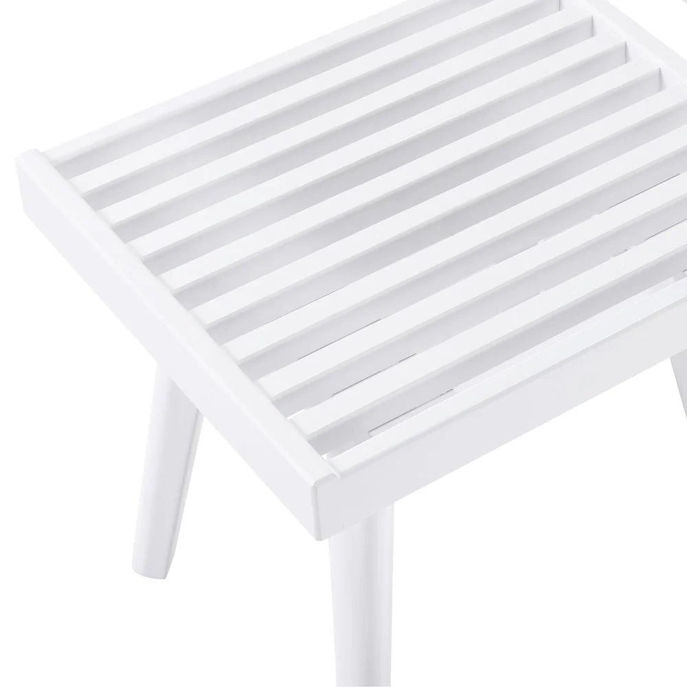 Farmhouse Style Solid Wood Slatted Bench Entryway or Bedroom Indoor Use Durable New Zealand Pine Assembly Required