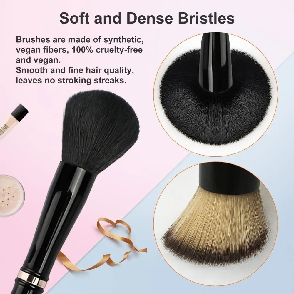 Concealer Makeup Brush Double Ended Makeup Brush Set with Case 4 in 1 Travel Makeup Brushes