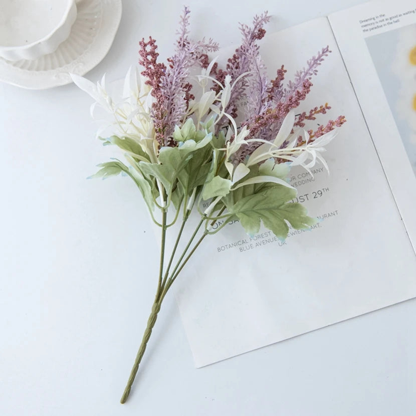 Artificial Plants Lavender Gypsophila Flowers Bouquet PE For Wedding arch Christmas Wreaths Home bonsai Decor Photography props