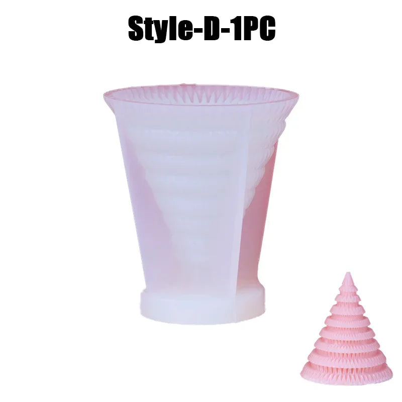 Christmas Tree Candle Molds Handmade Home Decoration Wax Candle Silicone Mould Fragrance Aroma Gypsum Plaster Ornament Mold