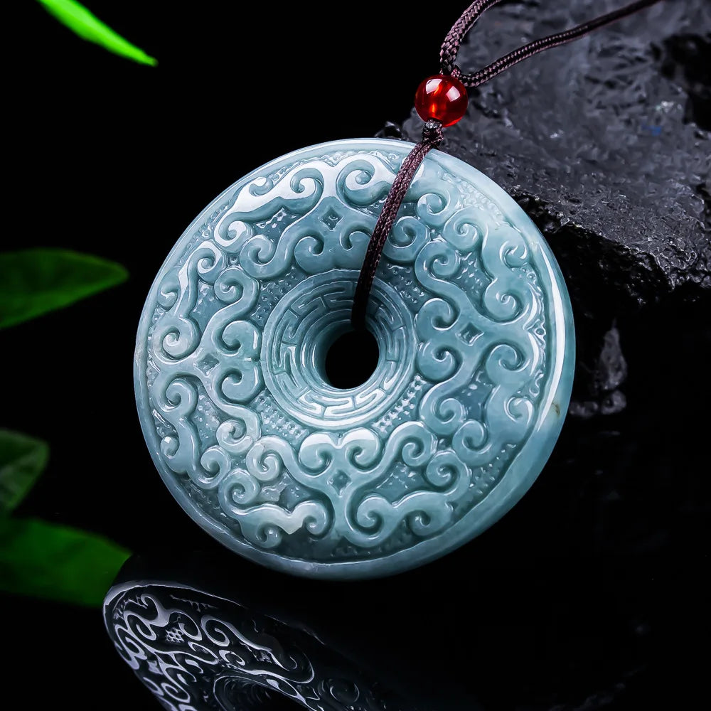 Natural Burmese Jadeite Flower Pendant Necklace Vintage Designer Jewelry Luxury Accessories Real Jade Gifts for Women