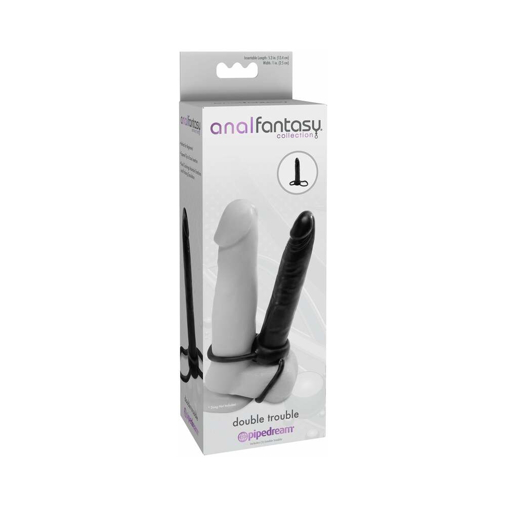 Anal Fantasy Collection Double Trouble 6 in. Dual-Entry Strap-On Dildo