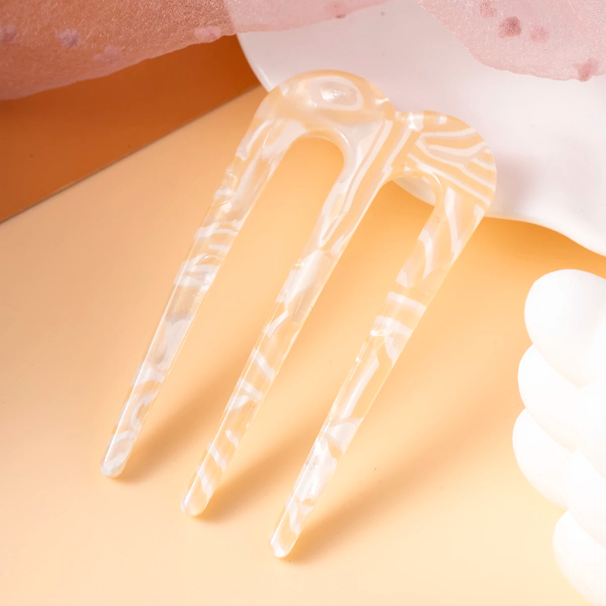 Acetic Acid Hair Forks Three Teeth Hair Sticks U-Shape Hair Comb Bun Hairpin Women Girls Hairstyle Hair Accessories Headband