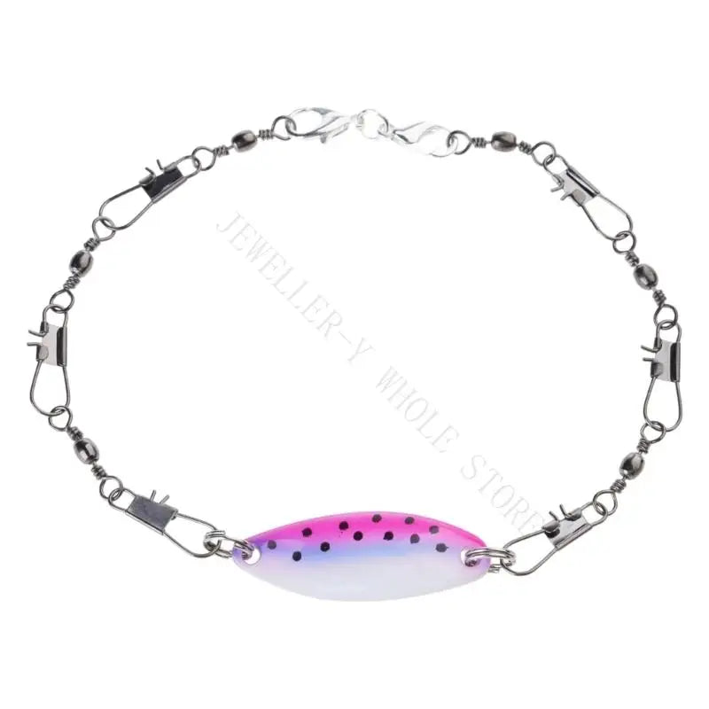R7UF Alloy Fishing Lure Charm Bracelet Adjustable Wristband Handcraft Hook Designs Outdoor Sports Jewelry Accessory