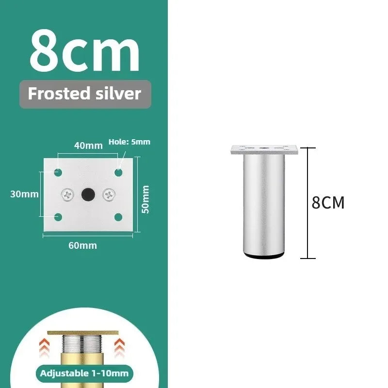 4pcs 6-30cm Aluminum Alloy Furniture Legs Metal Adjustable Legs, for Cabinet Table Legs Sofa Feet Furniture Replacement Foot