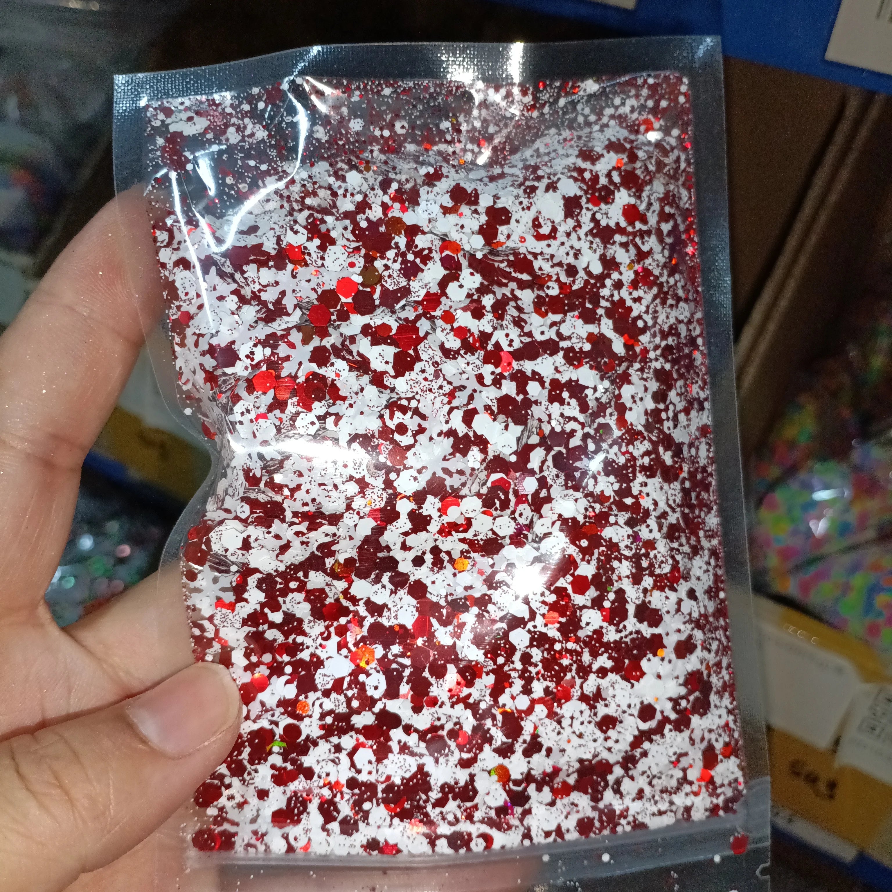 1Bag 50g Christmas Glitter Nail Art Sequins 3D Xmas Tree Snowflakes Star Nail Sparkly Flakes Sequin Manicure Holiday Decorations
