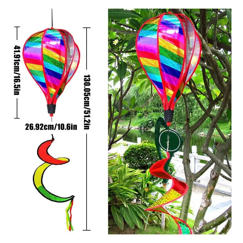 Hot Air Balloon Decor 3X Balloon Wind Spinners Outdoor Windsock Ornament Outdoor Decoration For Holiday Camping Wedding Birthday