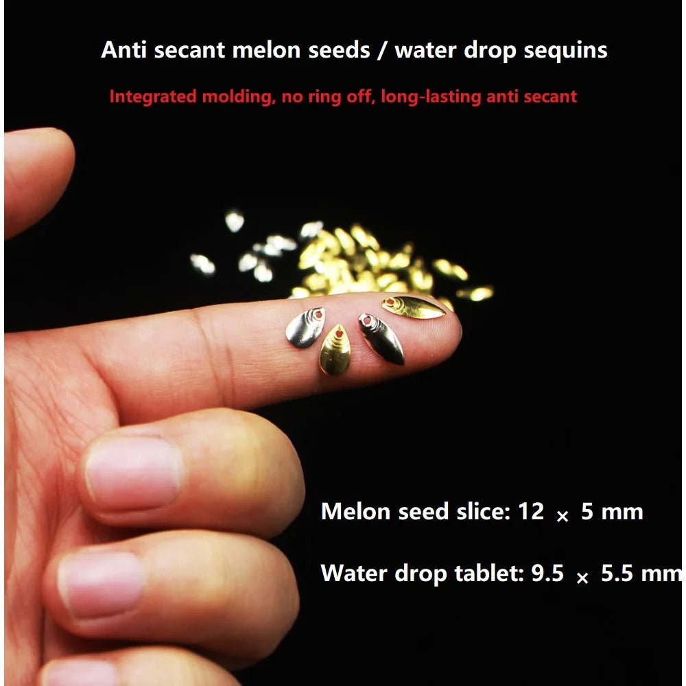 50Pcs/lot DIY Fishing Spinner Sequin Rings Bait Lures Makou water drop tablet Anti secant line Metal Noise Spoon Accessories