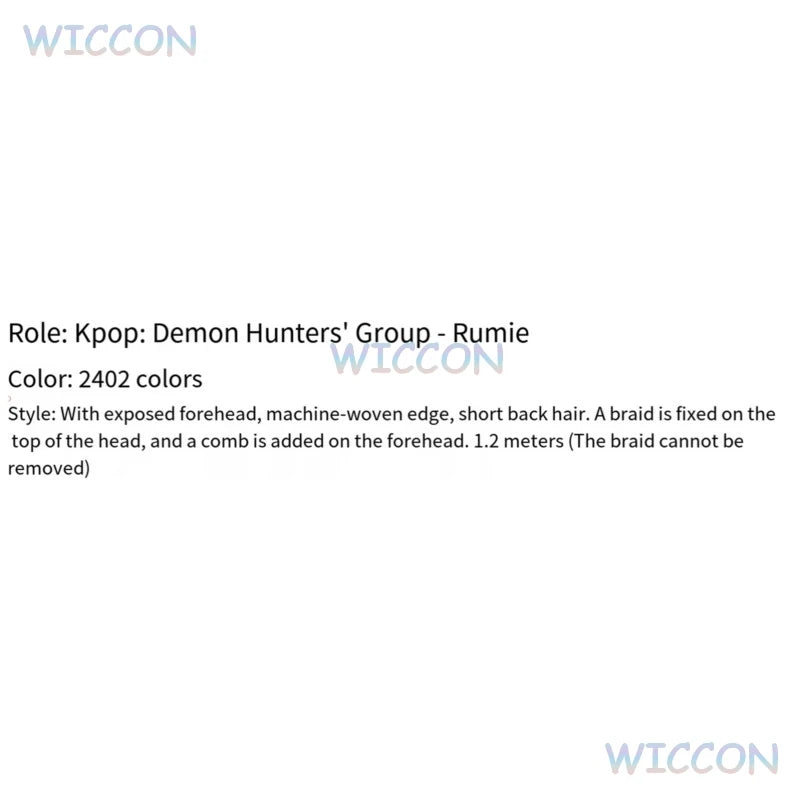 1.2m Twisted Braid Hair 2025 Film K-Pop Demon Hunters Stage Rumi Cosplay Purple Long Wig Hallowen Girl Group Idol Roleplay Women