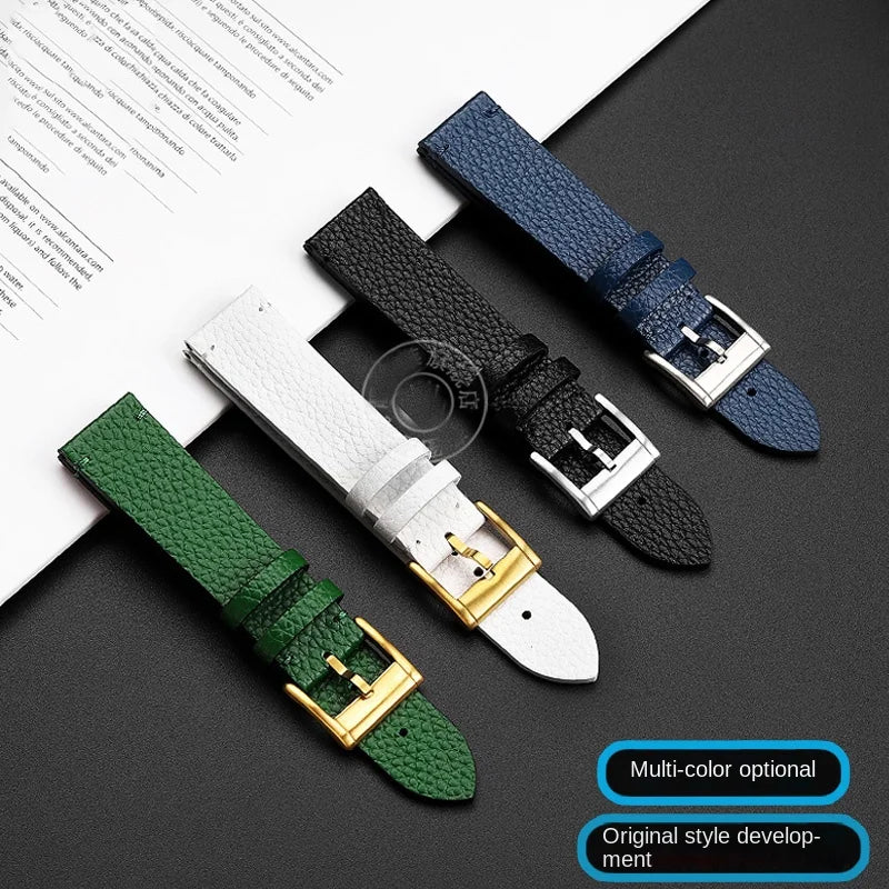 watch band For GUCCI YA1264065 Little Bee Embroidered Gucci Men's and Women's Green Genuine Lea/ther Watch Strap 20mm Bracelet