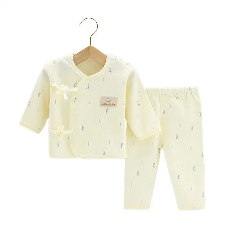 0-3months Newborn Baby Clothes Set Soft Cotton Cartoon Print Baby Underwear Baby Boy Set Autumn Unisex Baby Girls Clothes Set