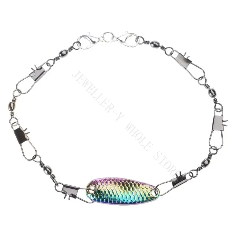 R7UF Alloy Fishing Lure Charm Bracelet Adjustable Wristband Handcraft Hook Designs Outdoor Sports Jewelry Accessory