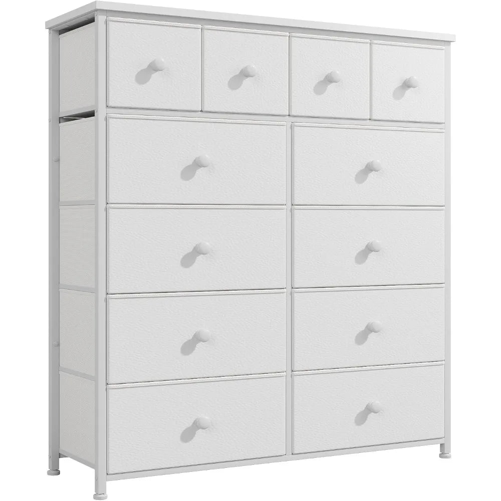 Dresser for Bedroom Tall Dressers for Bedroom Fabric Dressers & Chest of Drawers with Sturdy Metal Frame, Wood Top