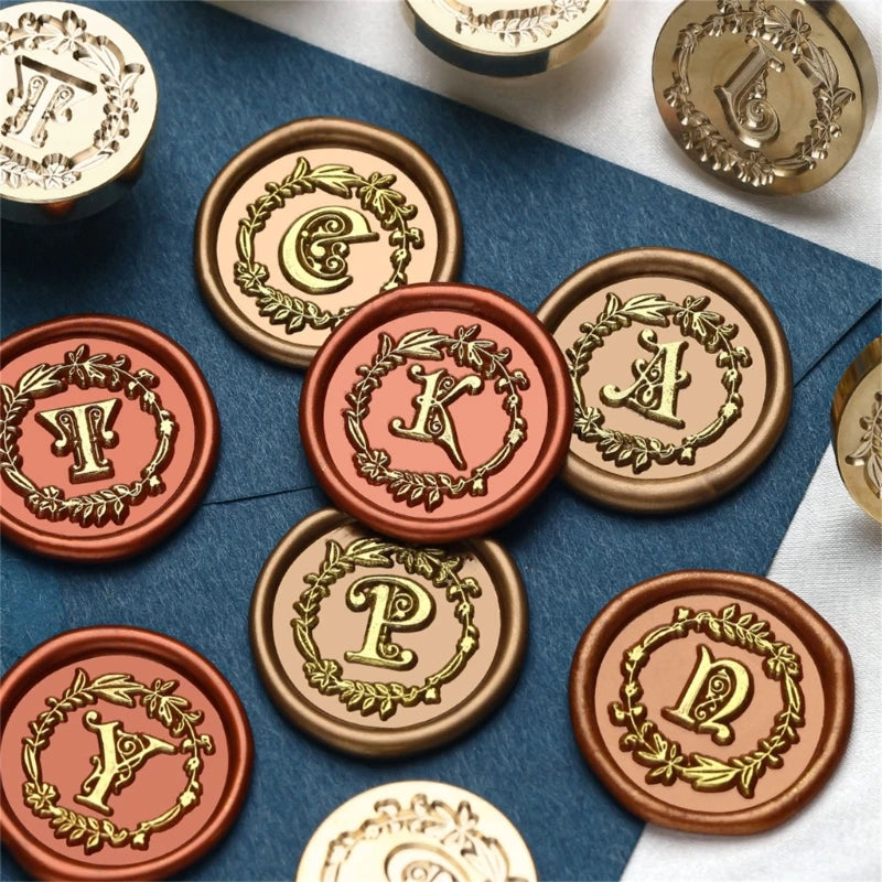 Y1UB Sealing Wax Stamp Letter Series Wax Seal Stamp for Christmas Card Decorations
