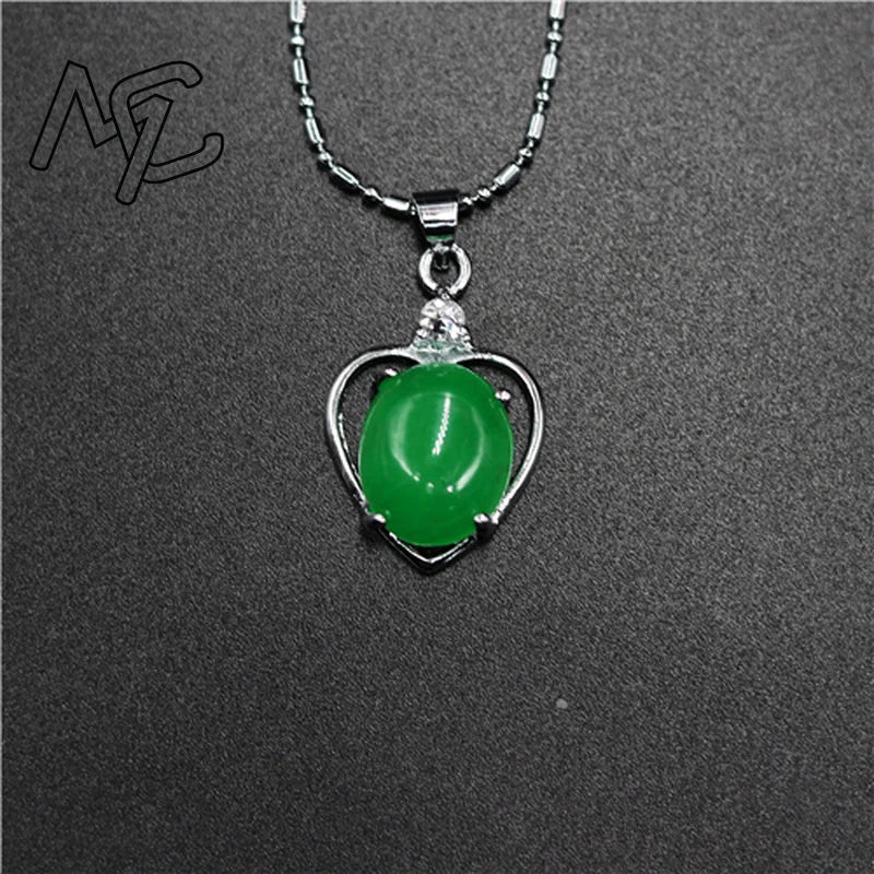 925 Silver Chinese Green Jade Water Drop Pendant Dragon Necklace Jadeite Amulet Fashion Jewelry Luck Gifts Women Sweater Chain