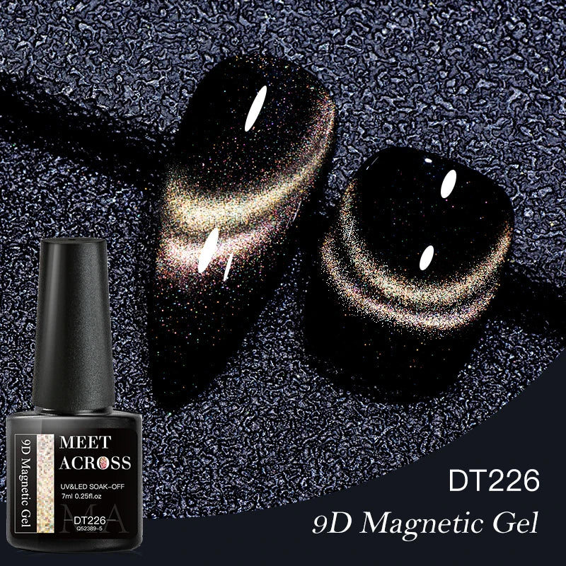 9D Reflective Magnetic Gel Nail Polish 7ml Shiny Glitter Cat Eye Nail Gel Varnishes Semi Permanent Soak Off UV Gel Nail Art