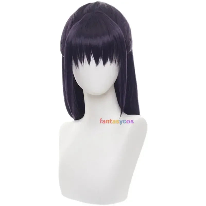 NewIori Utahime Cosplay Wig Purple Long Straight Wigs Bow Hairpin Hair Accessories for Halloween Costume2025