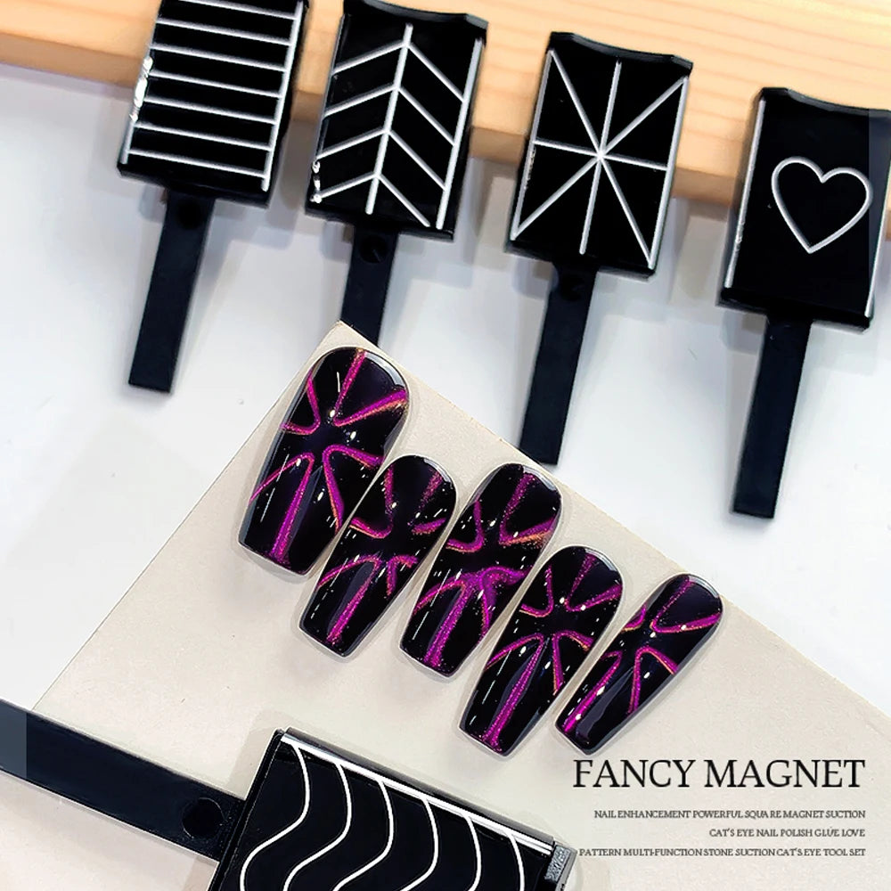 4/5Pcs Mixed Cat Eye Nail Magnetic Rod Powerful Lines Heart-Shaped Magnet UV Gel Polish Stick Nail Art Design DIY Manicure Tools