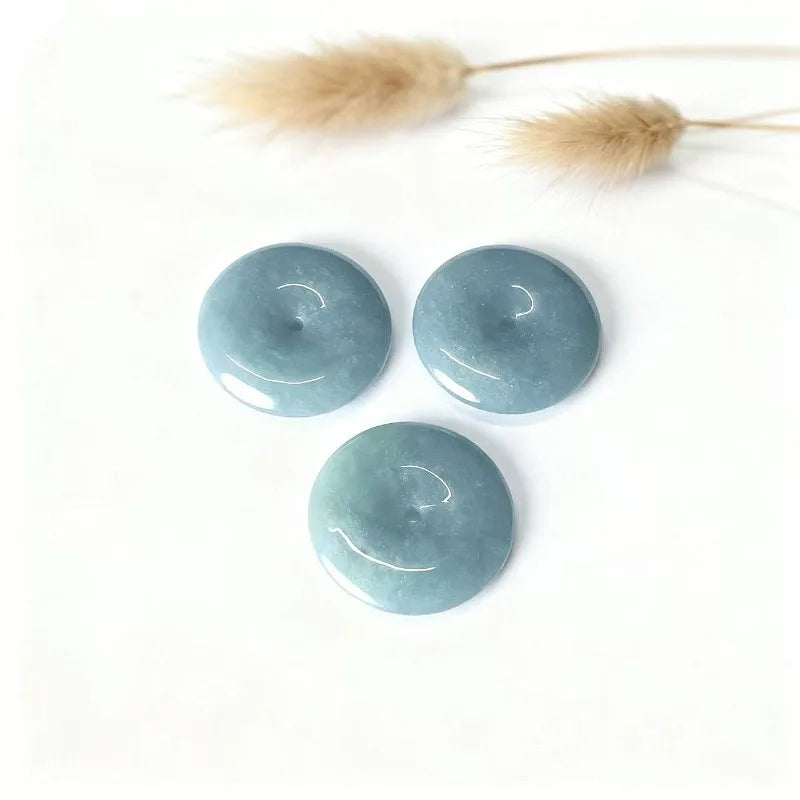 New Real Natural Jade Donut Ping An Knot Pendant Necklace Carved Charm Jadeite Jewelry Fashion Amulet Gift for Men Women