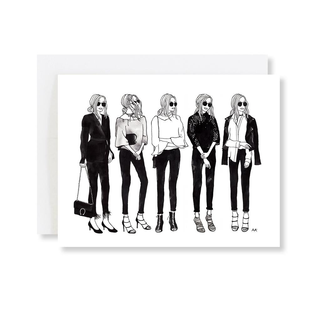 Fashion Illustration Girls Card