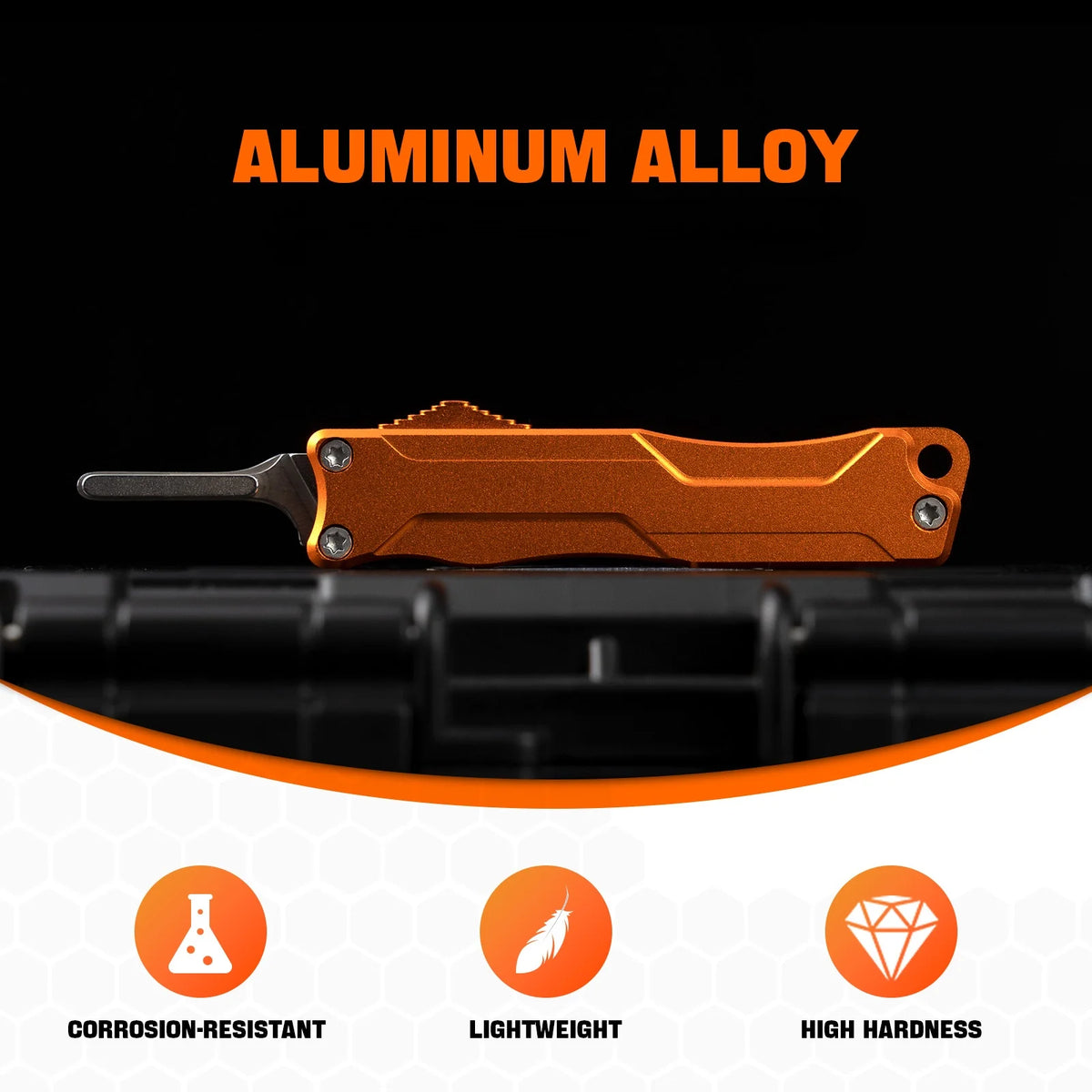 Orange,Advanced utility handle tools (without blades, suitable for 11 blades), CNC process, aviation aluminum material