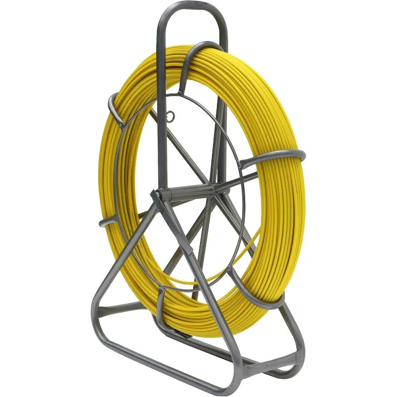 INTSUPERMAI Fish Tape Fiberglass Duct Rodder Fish Tape Puller Fiberglass Wire Cable Running (8mm x 100m / 0.31in x 328ft)