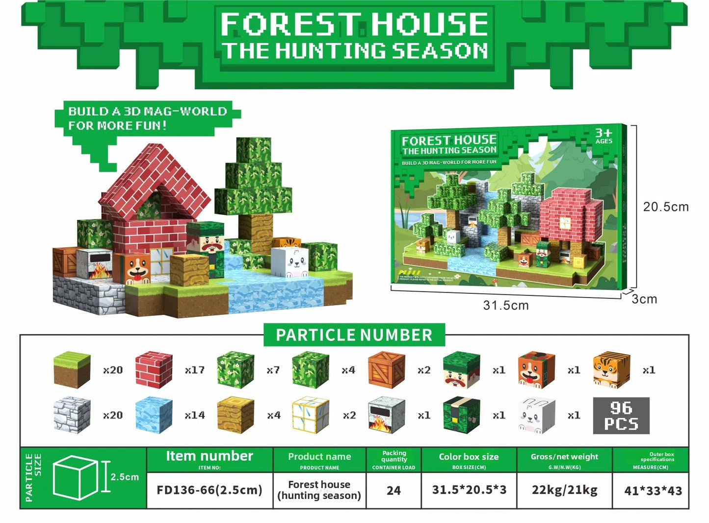 Mine Cube World Magnetic Building Blocks Magnet Set for Boys kids Magnetic Construction Set Stem Sensory Toys for Children Gifts