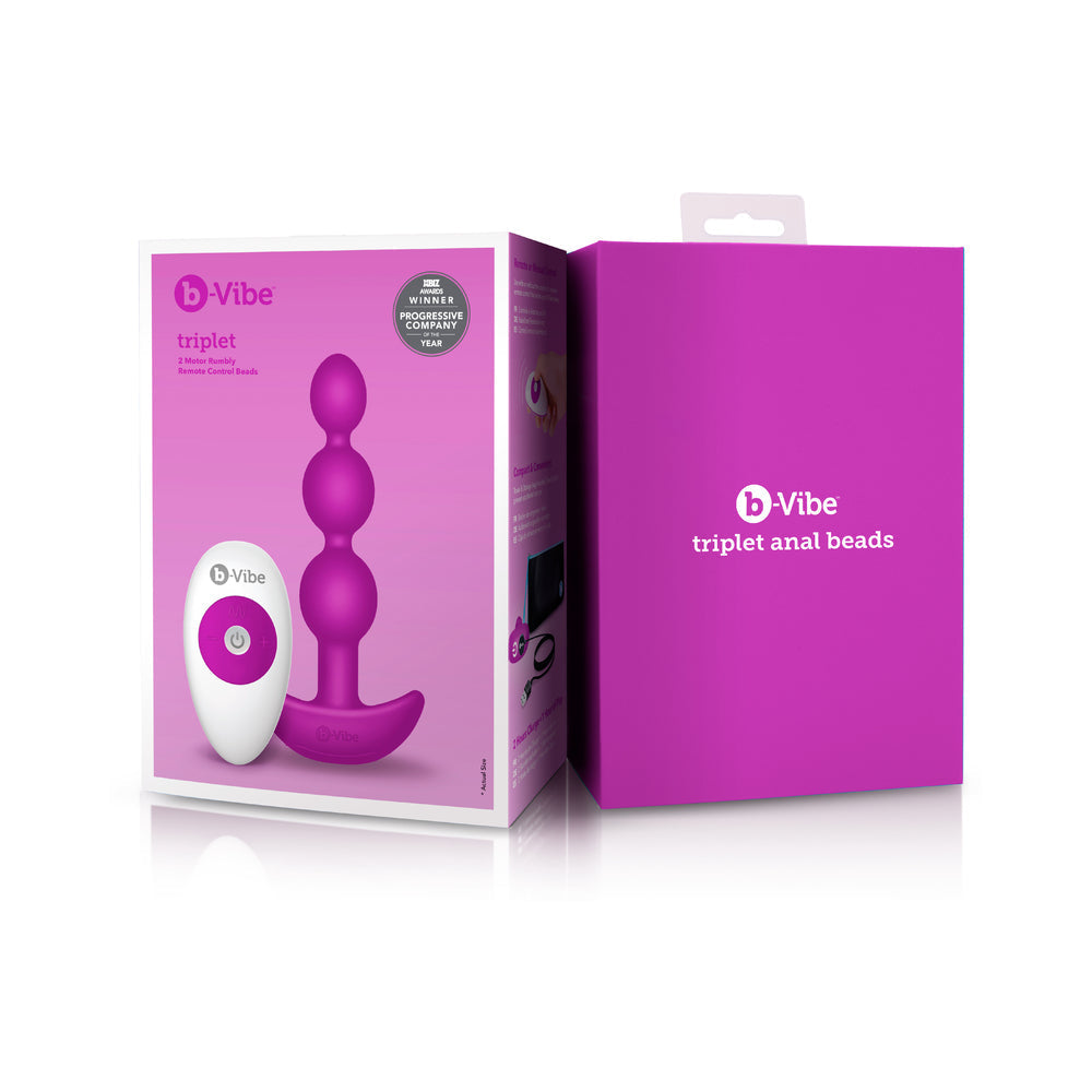b-Vibe Triplet Rechargeable Remote-Controlled Vibrating Anal Beads