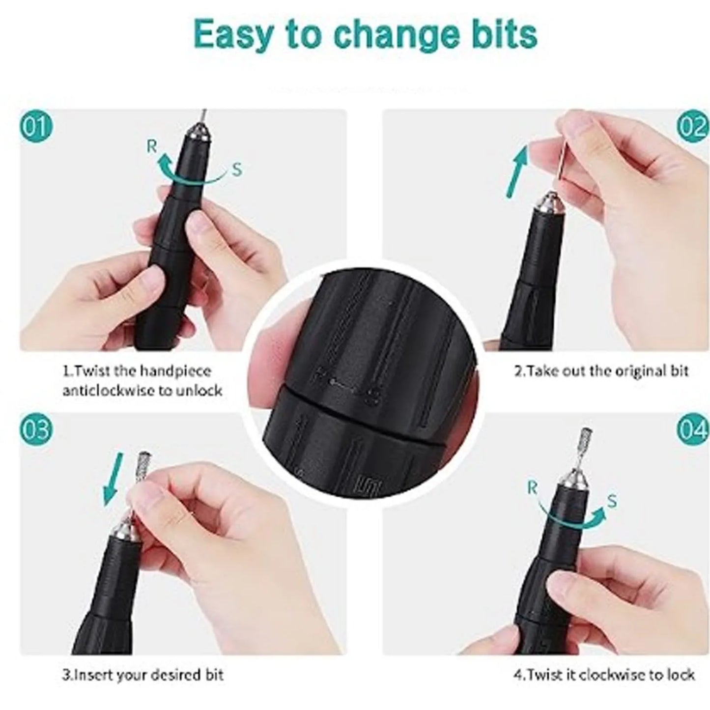Polishing Motor Handle Micromotor Handle Motor Handpiece CW CCW 35000RPM with Carbon Brush for Polishing Grinding