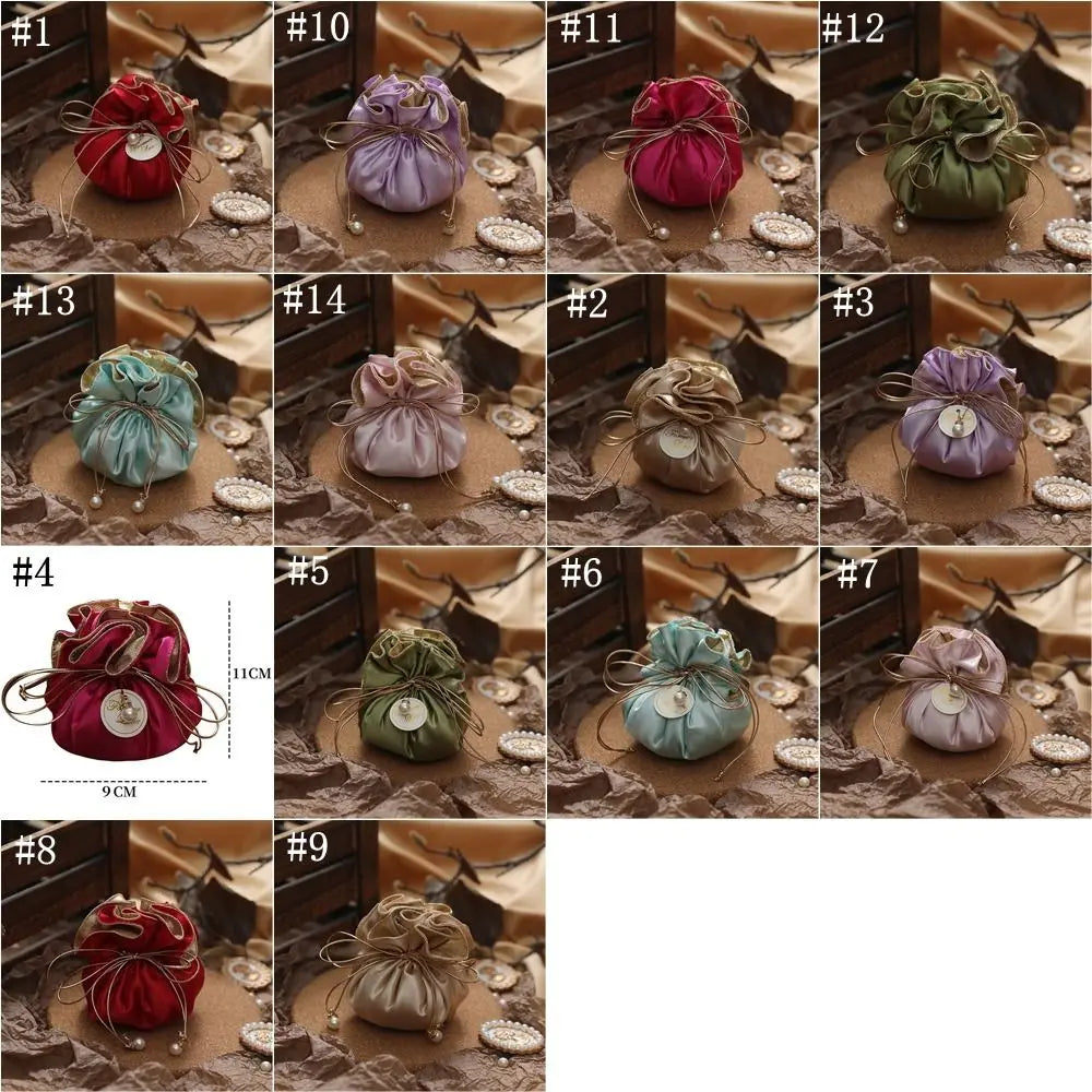 4Pcs Portable Candy Packaging Bags Chinese Style Light Luxury Drawstring Bag Fashion Cloth Velvet Storage Bag Festival