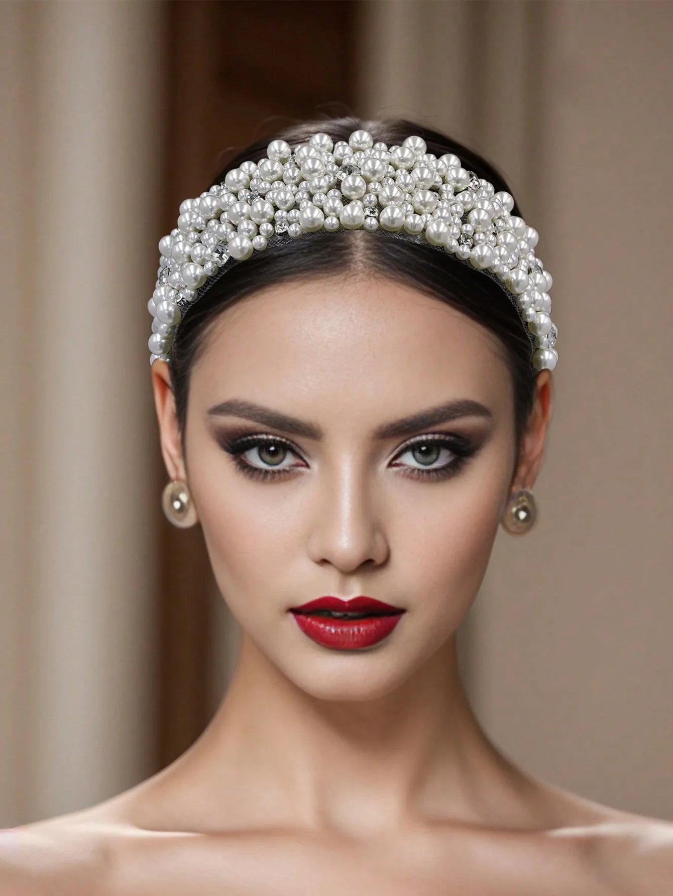 Wedding Bridal Pearl Headband Bride Hair Accessories Elegant Headpiece Women Hair Band Jewelry Party Hairwear