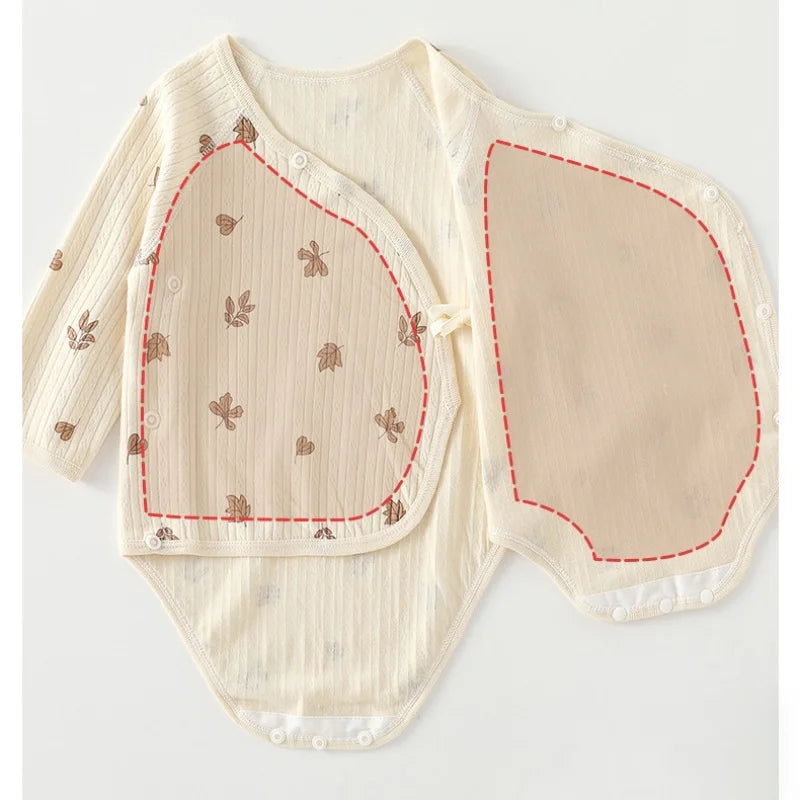 0-2Y Baby Clothes Boy Comfy Baby Daily Bodysuit Newborn Infant Girls Clothes Cotton Double Layered Belly Guard Triangle Romper