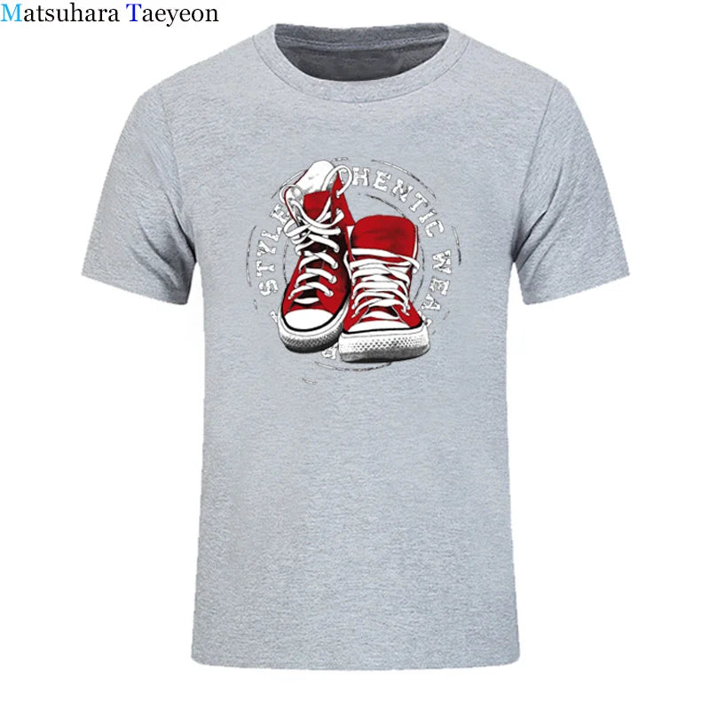 Fashion Shoes Men's High Quality 100% cotton Interesting print t shirt loose o-neck men tshirt short sleeve t-shirt tee shirts