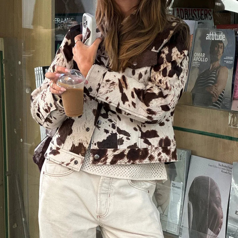 2025 New Women Beige Irregular Pattern Short Wool Blend Jacket Belt Detail Casual Elegant Spring Autumn Multi Color Options