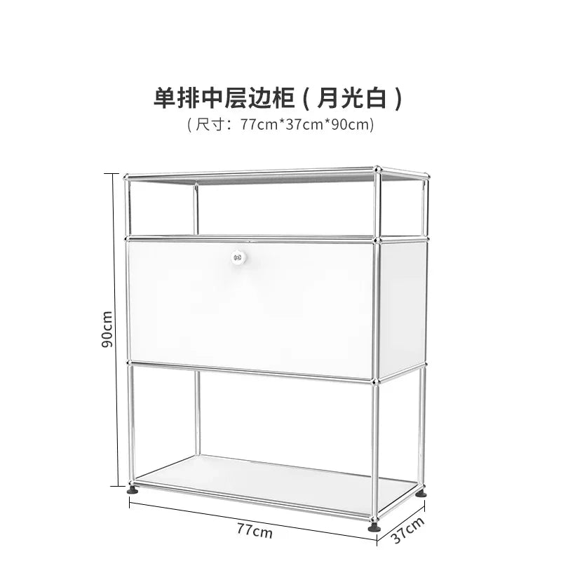 b7+ Nordic medieval cream wind small apartment display cabinet stainless steel module furniture decorative cabinet