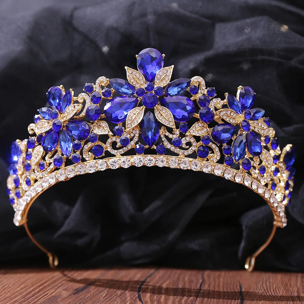Baroque Crystal Crown Tiara For Women Bride Rhinestone Prom Princess Diadem Bridal Wedding Hair Accessories Jewelry Crown Tiara