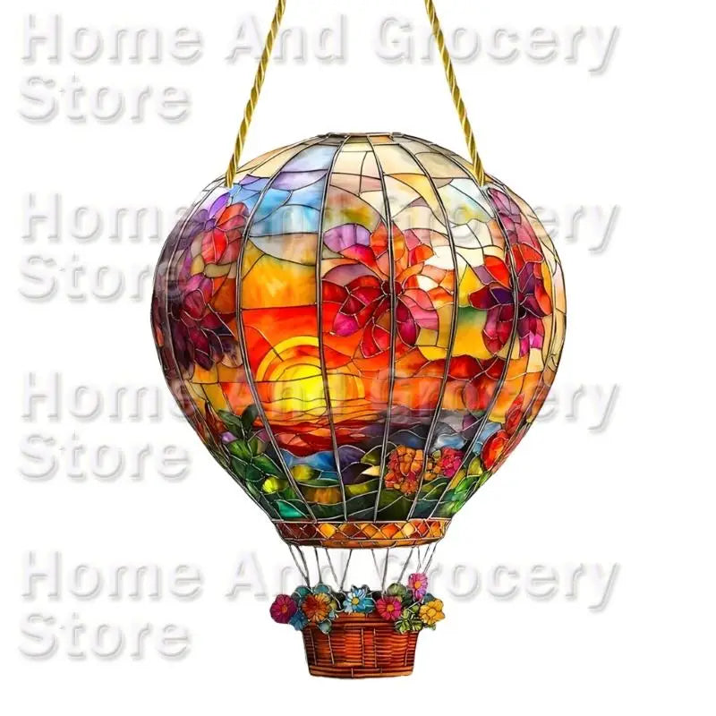 0XXA Hot Air Balloon Sun Catcher Window Hanging Acrylic Wall Hanging Hot Air Balloon