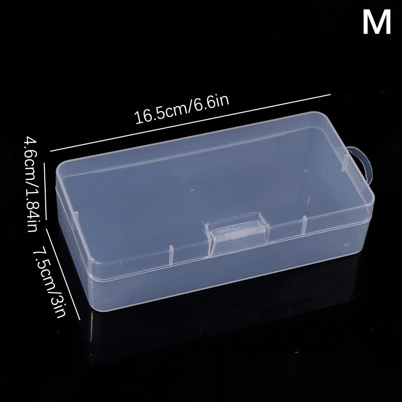 Nail Art Storage Box Nail Parts Organizer Clear Cuboid Plastic Container Packaging Case For Nail Brush File Manicure Tools