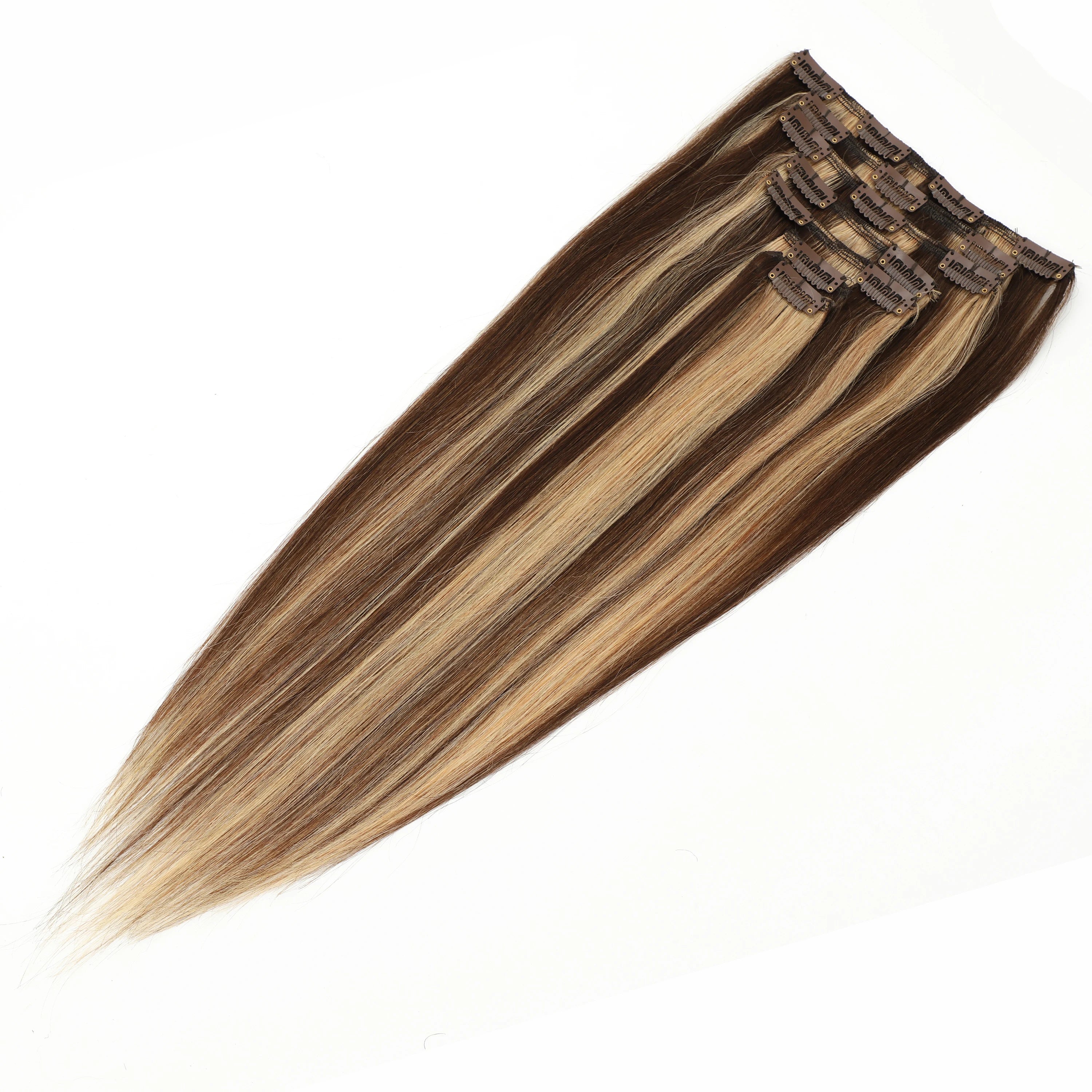 Clip in Human Hair Real Natural Hair Extension Double Weft Full Head 7PCS Clip Ins For Add Volume Shipping from US