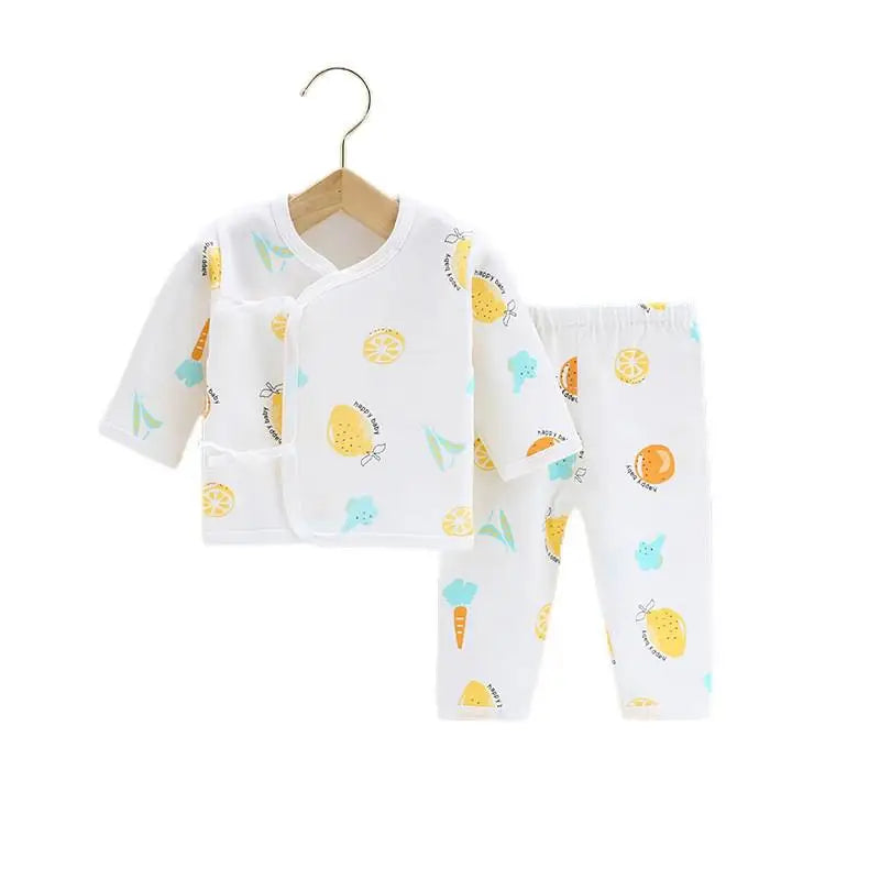 0-3months Newborn Baby Clothes Set Soft Cotton Cartoon Print Baby Underwear Baby Boy Set Autumn Unisex Baby Girls Clothes Set