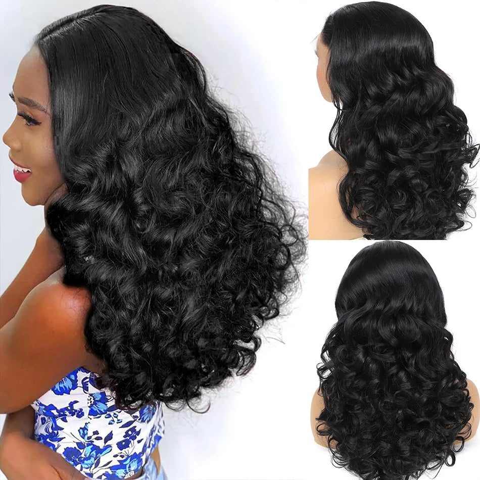 100% Raw Human Hair Bouncy Curly Lace Frontal Wigs 250 Density Ombre Bouncy Loose Wave Double Drawn Hair 13X4 HD Front Lace Wigs
