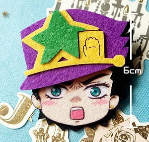 Anime Jojo's Bizarre Adventure Jolyne Kujo Jotaro Cosplay Non-Woven Fabrics Brooch Clips Hair Accessories
