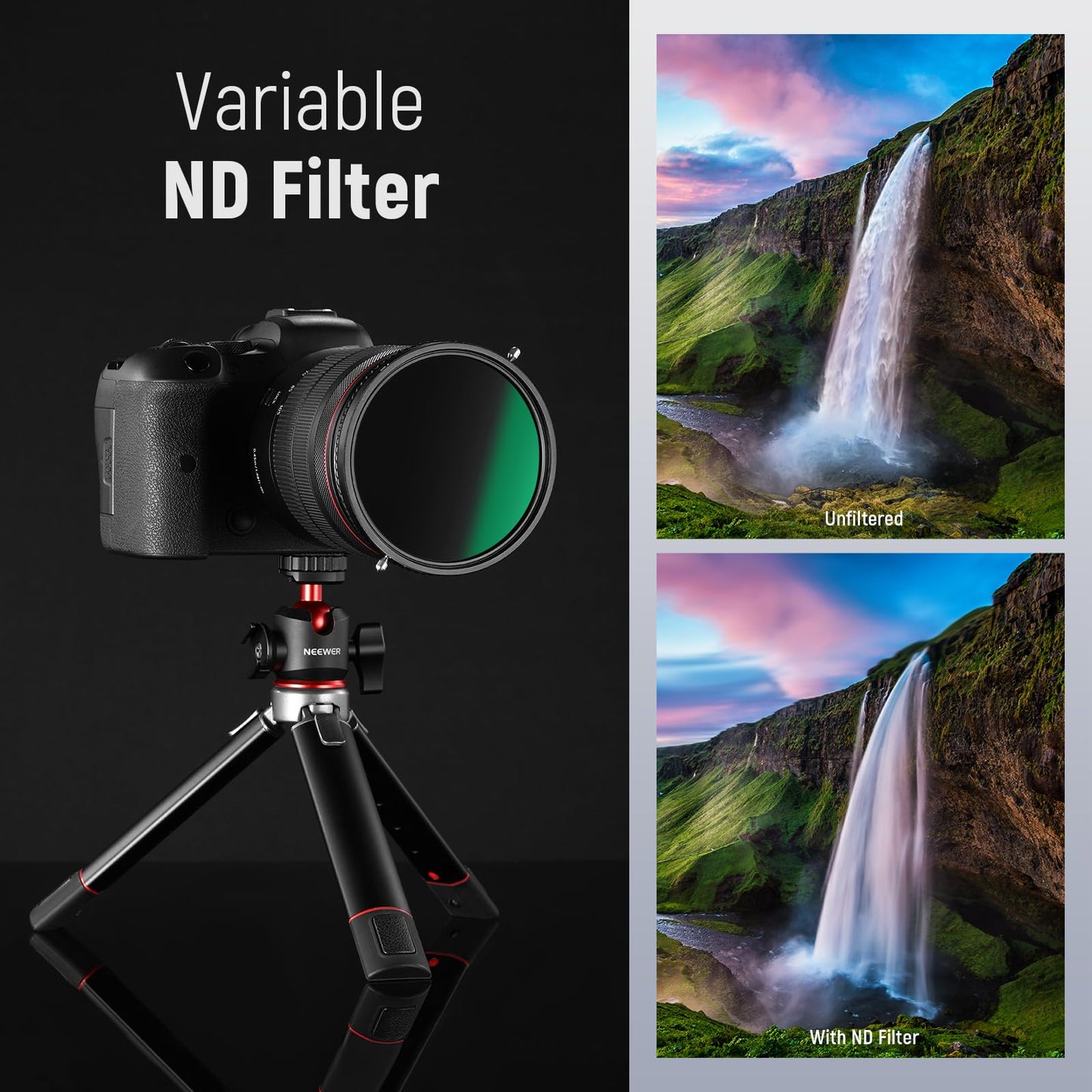NEEWER 2 in 1 58mm Variable ND Filter ND2-ND32&CPL Circular Polarizer