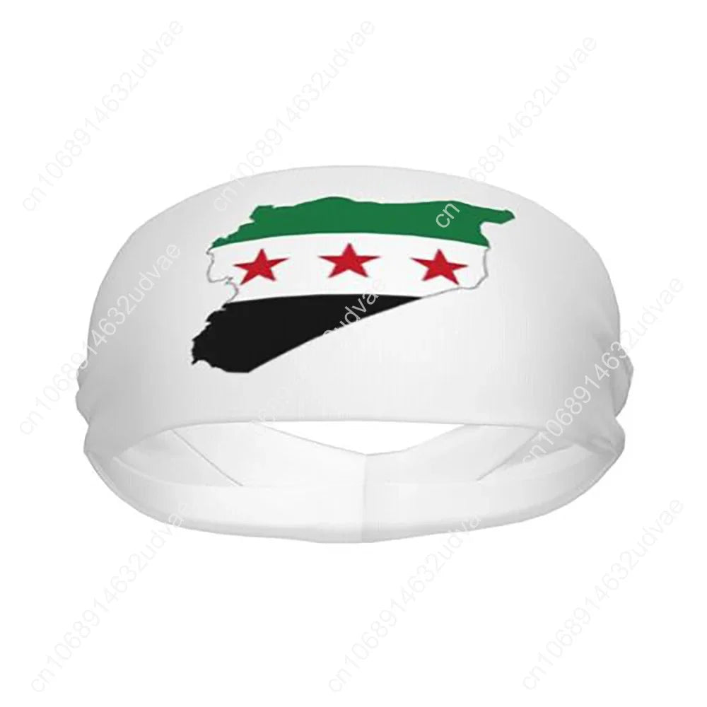 Syrian Sport Sweatbands Flag of Syria Sweat Headband Gym Fitness Hair Bandage Anti-slip Hair Sweat Bands