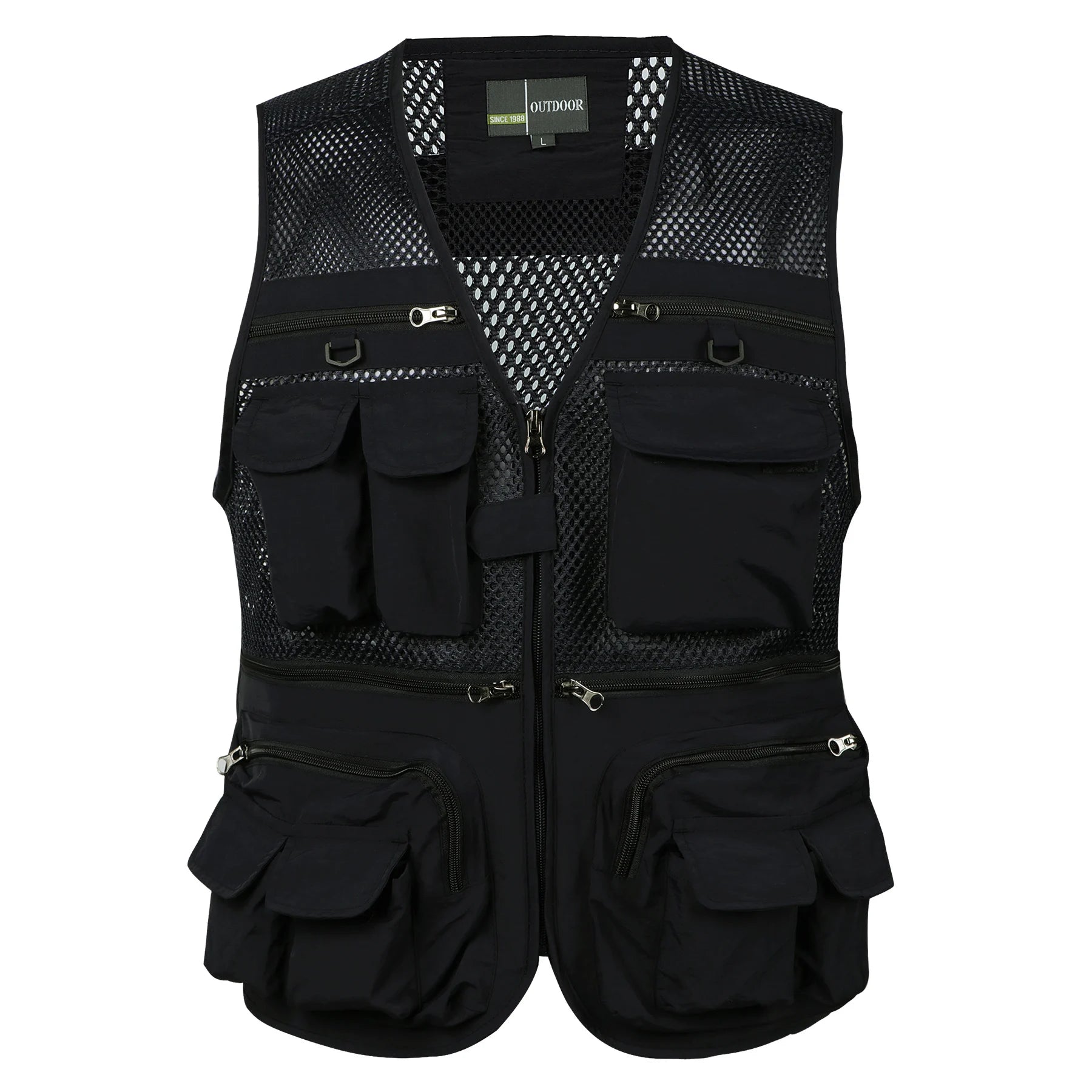#%Men's Vest Tactical Webbed Gear Coat Summer Photographer Waistcoat Tool Many Pocket Mesh Work Sleeveless Jacket Male