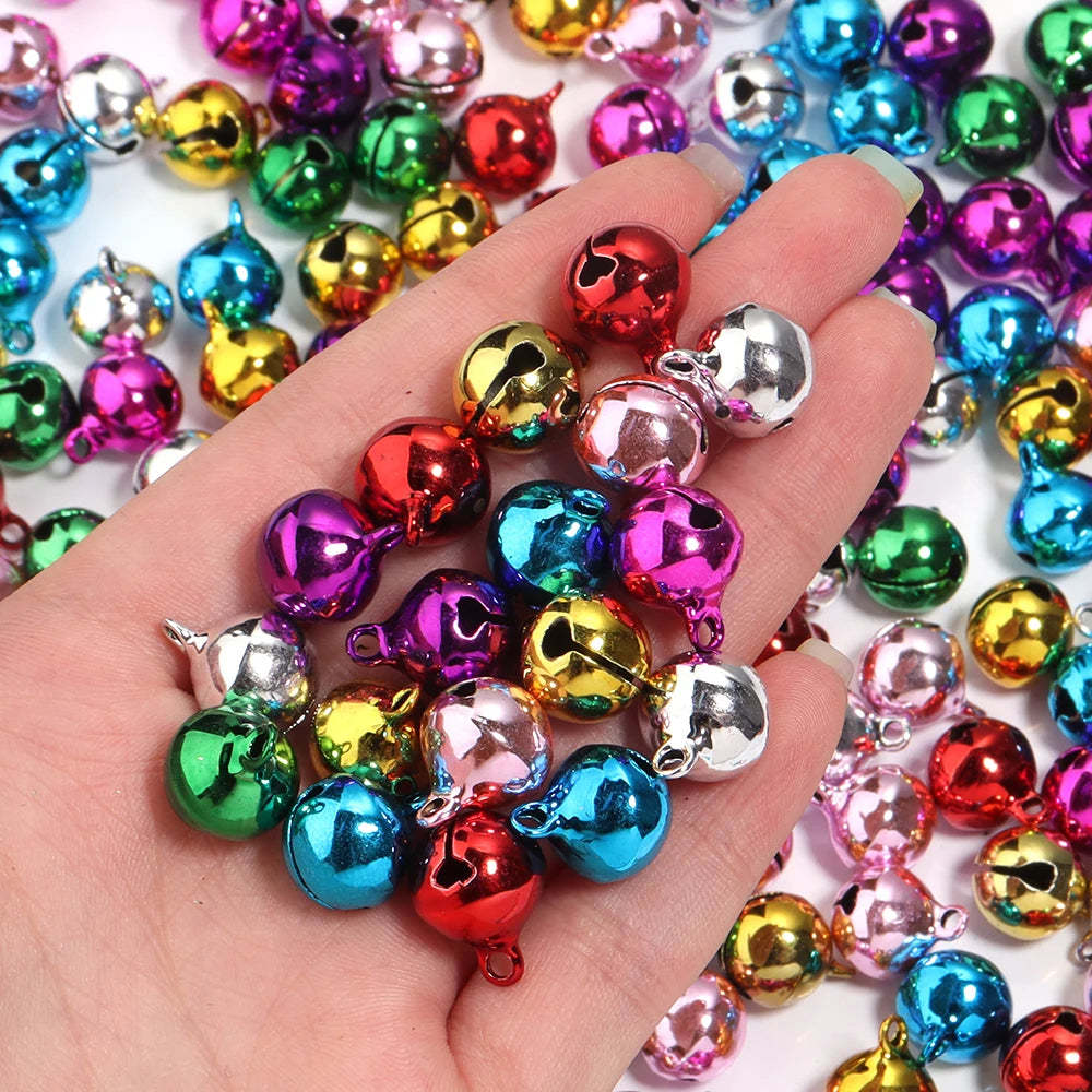 10-50Pcs DIY Handmade Crafts Xmas New Year Ornament Gift Mix Colors Loose Beads Small Jingle Bells Christmas Decoration Supplies