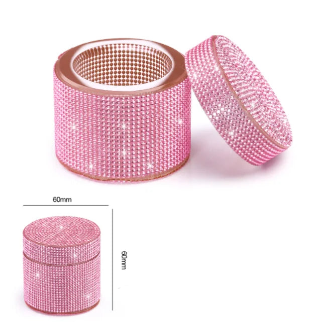 Nail Art Full Diamond Storage Bowl Nail Pen Brush Wash Cup Nail Salon Shiny Glass Crystal Cleaning Container Nail Art Accessory