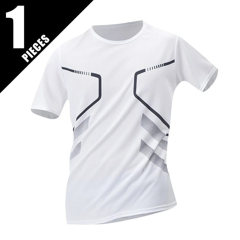 1/3/4 Pieces Summer Men's Printed Quick-drying Breathable Short-sleeved Plus Size Loose Sports Casual T-shirt Multicolor Choice